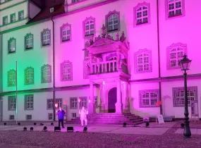 Die Lutherstadt Wittenberg erleuchtet für den Rare Disease Day